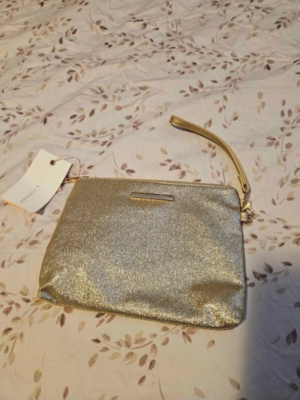 Poppy and Peonies gold clutch